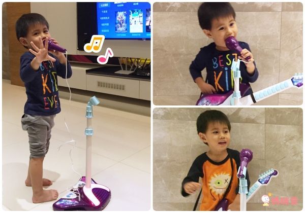 孩子化身搖滾巨星【擬真站立式麥克風】