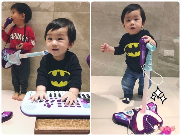 孩子化身搖滾巨星【擬真站立式麥克風】