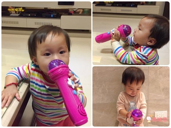 孩子化身搖滾巨星【擬真站立式麥克風】