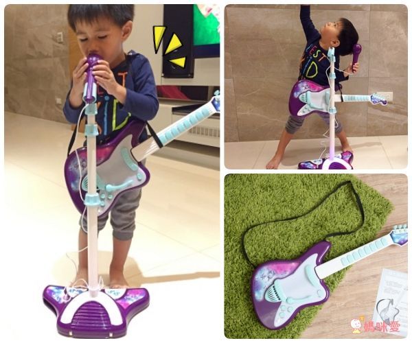 孩子化身搖滾巨星【擬真站立式麥克風】