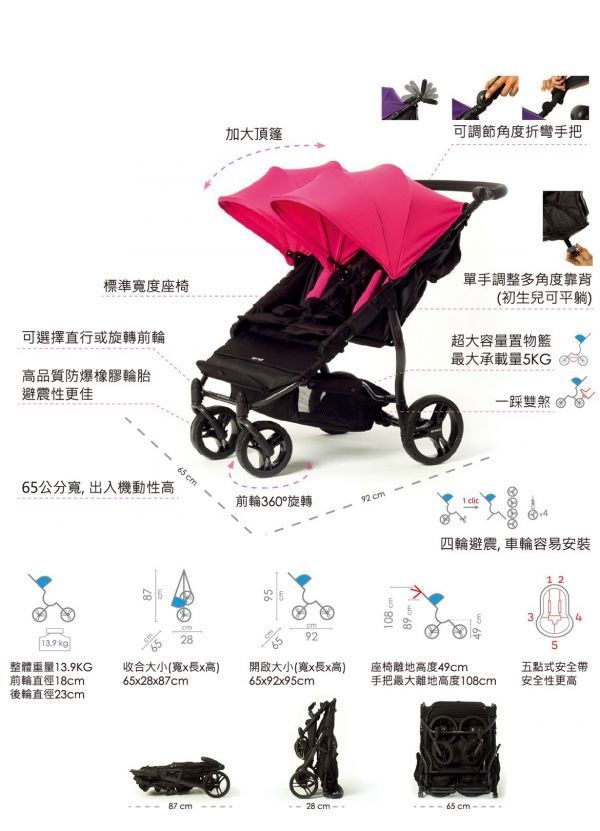  Baby Monsters 雙人推車