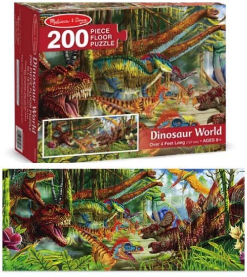 美國瑪莉莎 Melissa & Doug - MD 地板拼圖-恐龍世界-200片