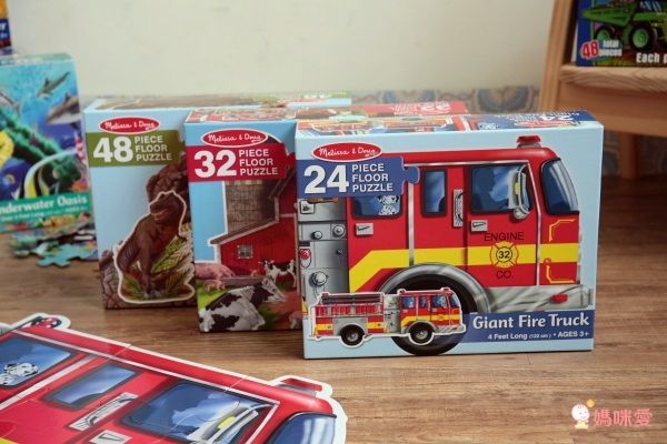 美國瑪莉莎 Melissa & Doug - MD 地板拼圖-巨型消防車-24 片