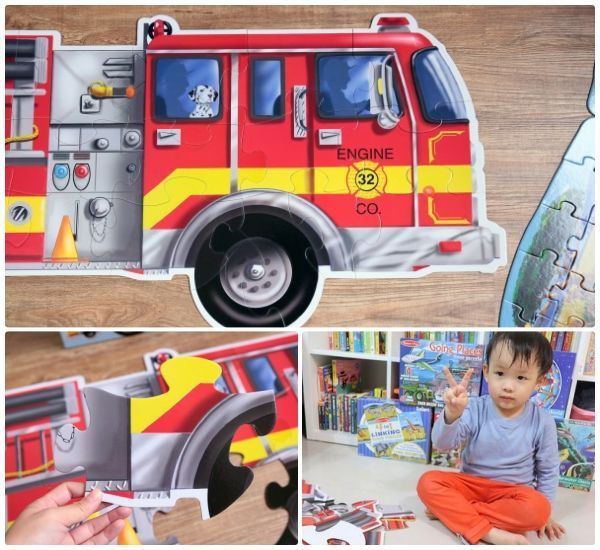 美國瑪莉莎 Melissa & Doug - MD 地板拼圖-巨型消防車-24 片