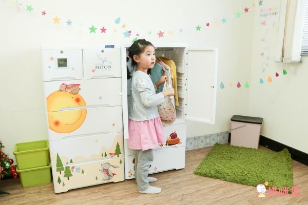 家窩 - 貝格雙開門式兒童吊掛衣櫃(DIY組裝)-奇蹟之旅-雙開門90L+單層30L*2層