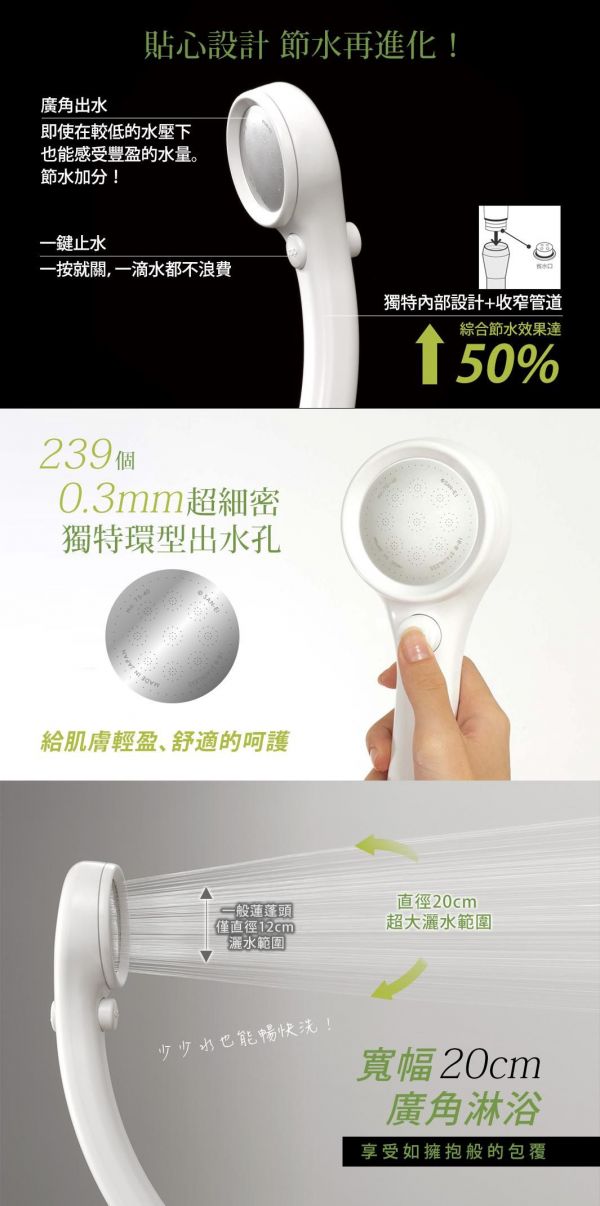 【SANEI 三榮】花灑 Mist 柔淨膚蓮蓬頭 / 廣角省水蓮蓬頭