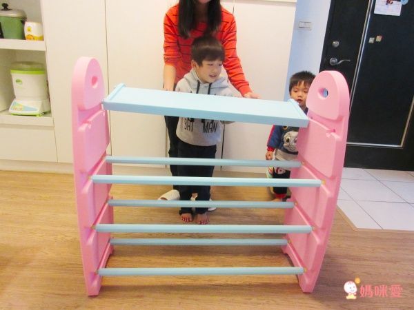 WOOHOO - 兒童玩具收納櫃-四層寬版-粉側板-含大小收納盒