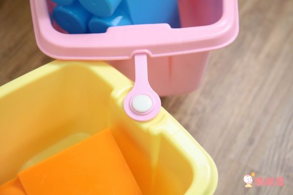 WOOHOO - 兒童玩具收納櫃-四層寬版-粉側板-含大小收納盒