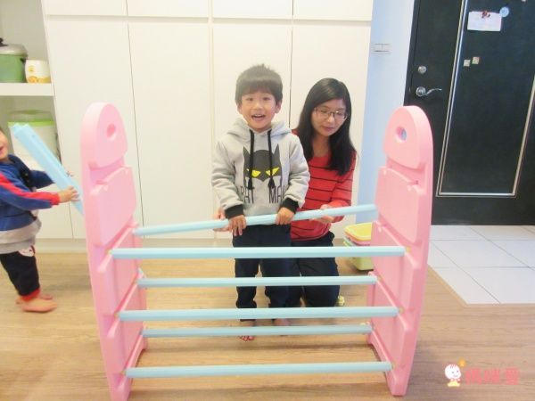 WOOHOO - 兒童玩具收納櫃-四層寬版-粉側板-含大小收納盒