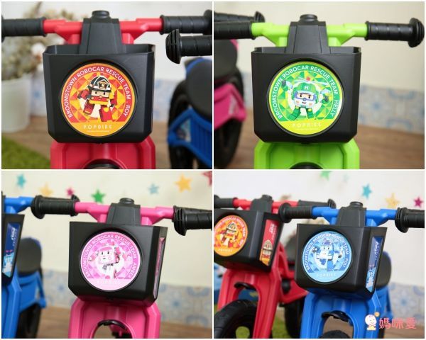 POLI 波力救援小英雄 - POLI波力救援小英雄聯名滑步車 - AIR 充氣胎 +專屬車籃+置車架-赫利綠