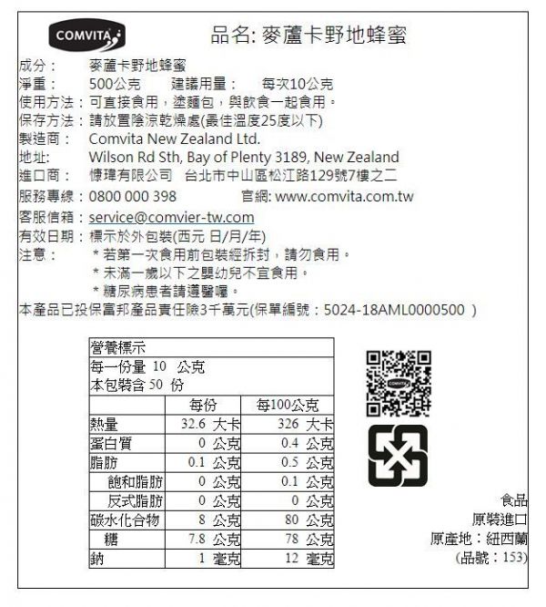 年終優惠5折起！【紐西蘭COMVITA 康維他】蜂膠噴霧 麥盧卡蜂蜜