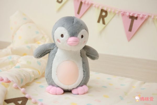 小牛津 - 安撫企鵝寶貝-絨毛企鵝+充電線+使用說明(充電式免裝電池)-粉色