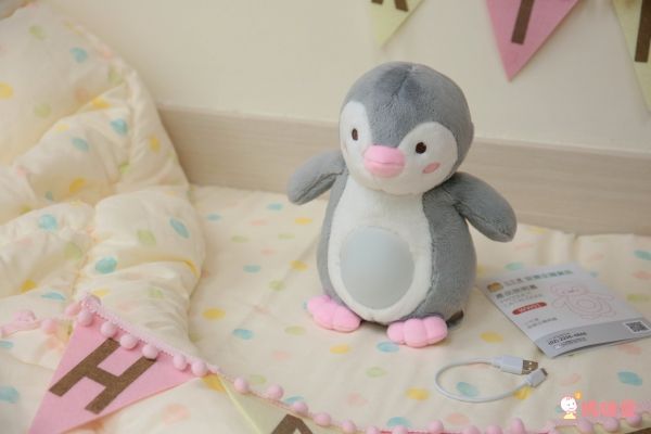 小牛津 - 安撫企鵝寶貝-絨毛企鵝+充電線+使用說明(充電式免裝電池)-粉色