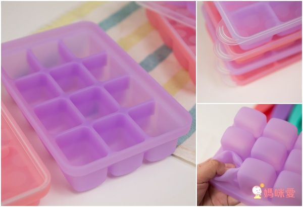 韓國 sillymann - 100%鉑金矽膠副食品分裝盒-12格-紫色-30ml/格