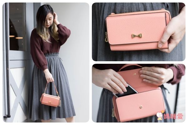 日本 cachecache - 3way蝴蝶結錢夾包-新色紫