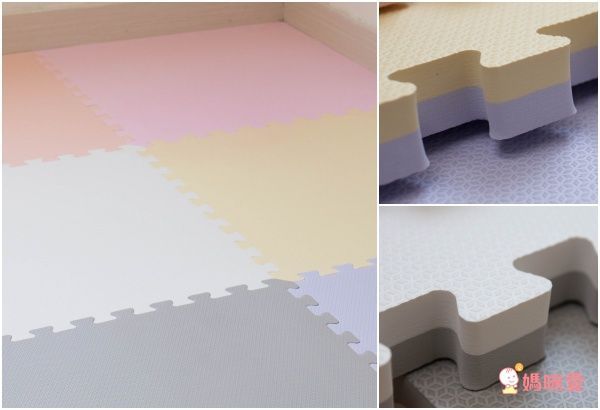 Pato.Pato - EVA巧拼地墊-馬卡龍雙色雙面-黃&淺綠 (60x60x2cm)-12片 (附贈邊條x24)