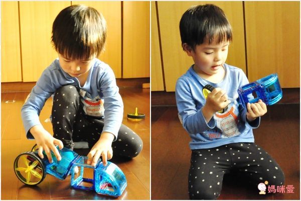 韓國 MagKinder x Click Block - 2D 磁性建構片-疾風電動變形車-43件組