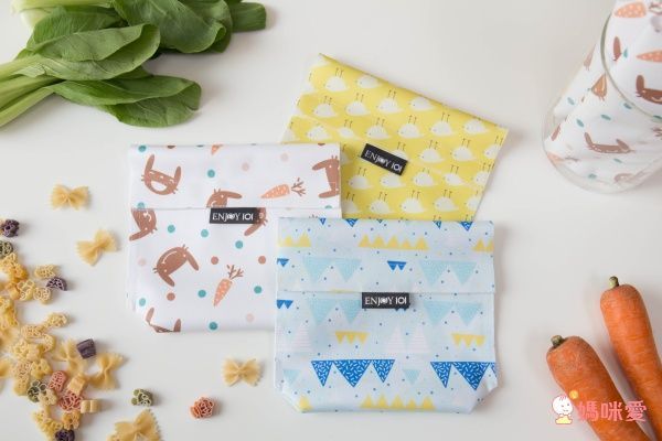 ENJOY 101 - 手拿型-矽膠布環保食物袋-藍色山脈 (S(18x18cm))