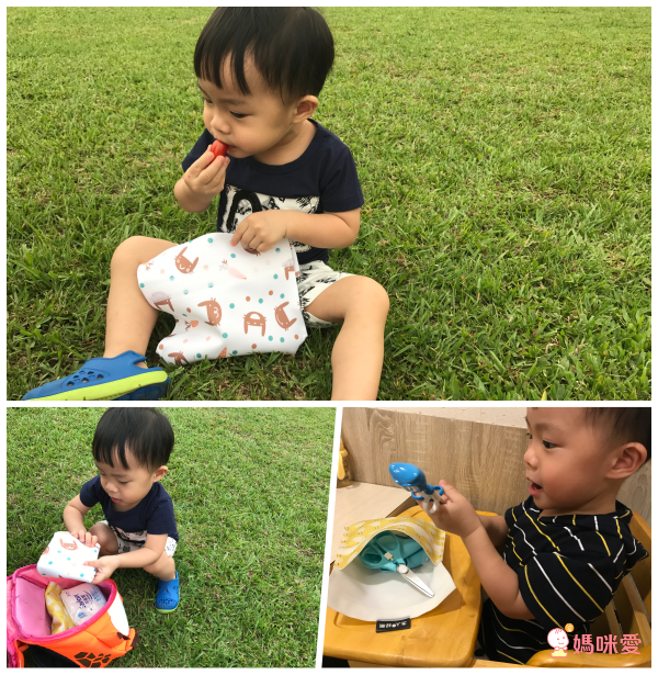 ENJOY 101 - 手拿型-矽膠布環保食物袋-藍色山脈 (S(18x18cm))