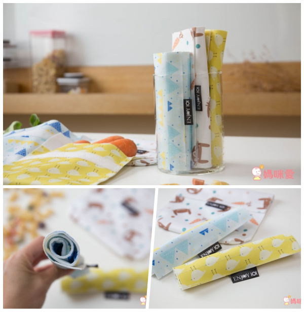 ENJOY 101 - 手拿型-矽膠布環保食物袋-藍色山脈 (S(18x18cm))