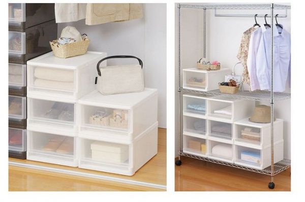 日本JEJ - 日本製 多功能單層抽屜收納箱(中)-單層32L-3入-白透-32L/3入