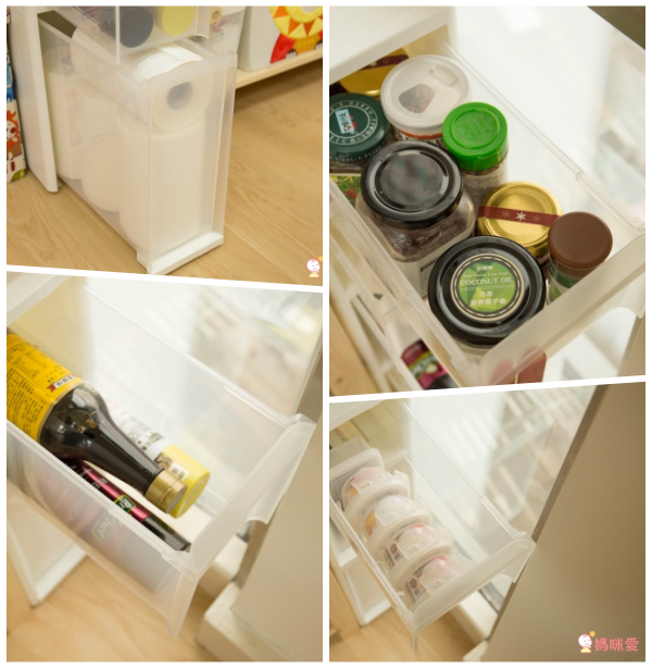 日本JEJ - 日本製移動式抽屜隙縫櫃-18cm寬-白透-2低1中1高抽