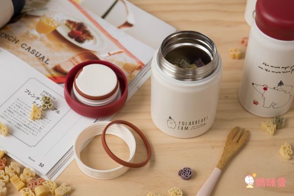 日本polarbearsfam - 大白祝日雙層不鏽鋼真空悶燒罐-藍-320ml