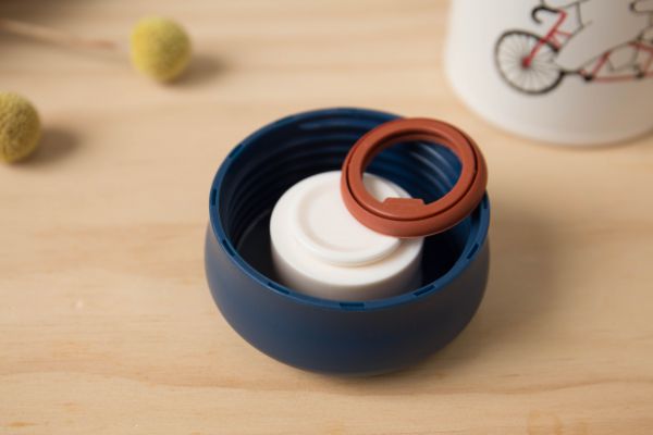 日本polarbearsfam - 大白祝日雙層不鏽鋼真空悶燒罐-藍-320ml