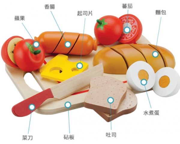 荷蘭 New Classic Toys - 【熱門必備配件】輕食早餐切切樂10件組(不單賣)