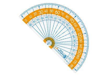 日本文具 SONIC - nanopita學童用 大數字尺規4件組-尺+三角板*2+量角器