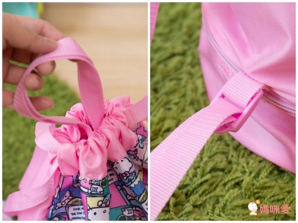 日本代購 - 上下分層束口後背包(下層小透氣網)-神奇寶貝-黑 (43.5x40.5x18cm)