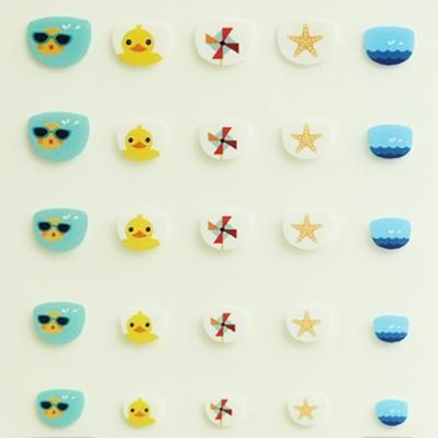 韓國 Little Miss Sunshine 無毒兒童耳環貼紙/指甲貼紙