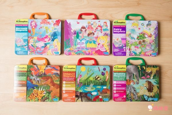 香港4M創意玩具 - 【動物世界磁貼三入組】-野生動物+蟲蟲世界+侏儸紀