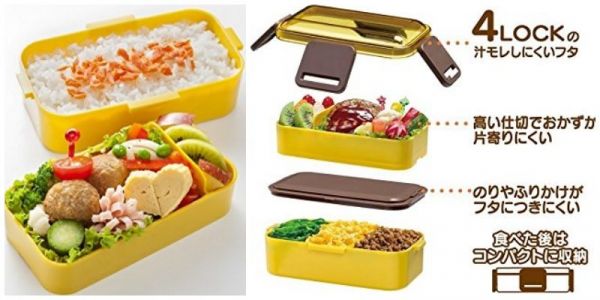 日本 SKATER 代購 - 日本製可微波雙層樂扣便當盒(附隔板)-小美人魚 (600ml)-PFLW4