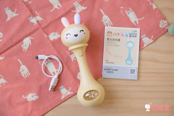 小牛津 - 小萌兔音樂搖鈴-安撫哄睡神器-俏皮綠-附說明書+usb線