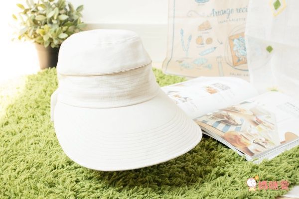 日本 中初 寬大帽檐超輕量純棉遮陽帽