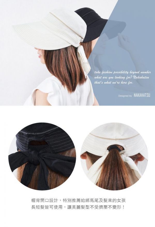 日本 中初 寬大帽檐超輕量純棉遮陽帽