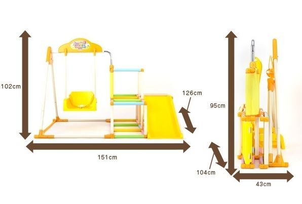 NONAKA WORLD - 【降價65折優惠】可收納滑梯鞦韆組