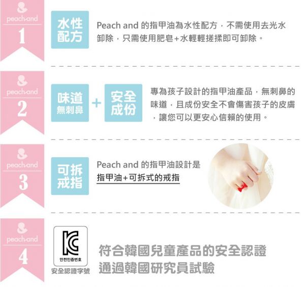 韓國 Peach and - 兒童安全水溶性蝴蝶結指甲油(附戒指)-11貝兒美女黃-10ml