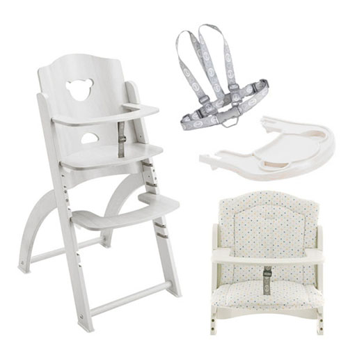 Pappy Re 熊寶寶成長餐椅組	白色