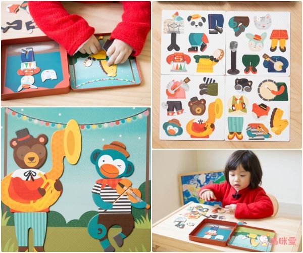 美國 Petit Collage - 磁鐵遊戲盒-動物樂團