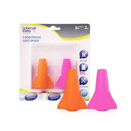 Cherub baby 分食吸嘴頭 2 入組(桃橘色)
