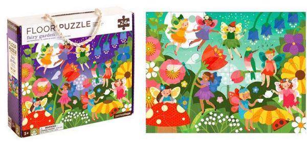 美國 Petit Collage - 地板拼圖-恐龍世界-24片