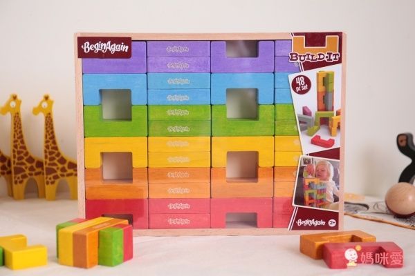 美國 Begin Again - 純木質益智積木-小建築師 - 48塊裝