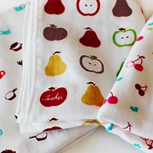 ✪ 快樂廚房組超值方巾三件組(小蘋果/餐具組/小櫻桃)