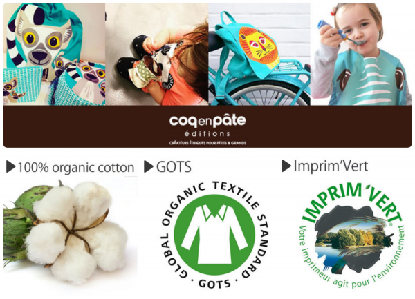 法國 COQ EN PÂTE ✩ 有機棉動物T-shirt / 收納包 / 後背包