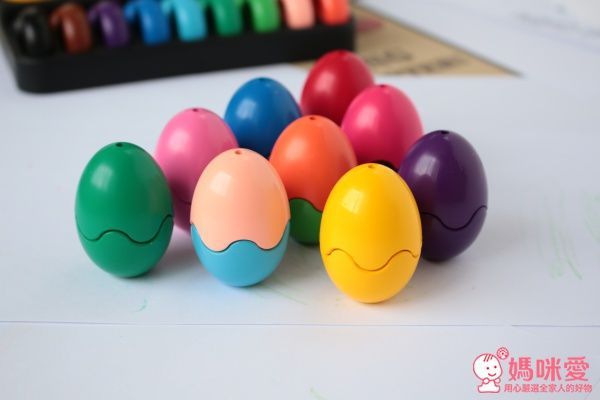 ✍Primomo普麗貓趣味蠟筆(附橡皮擦)：蛋殼型