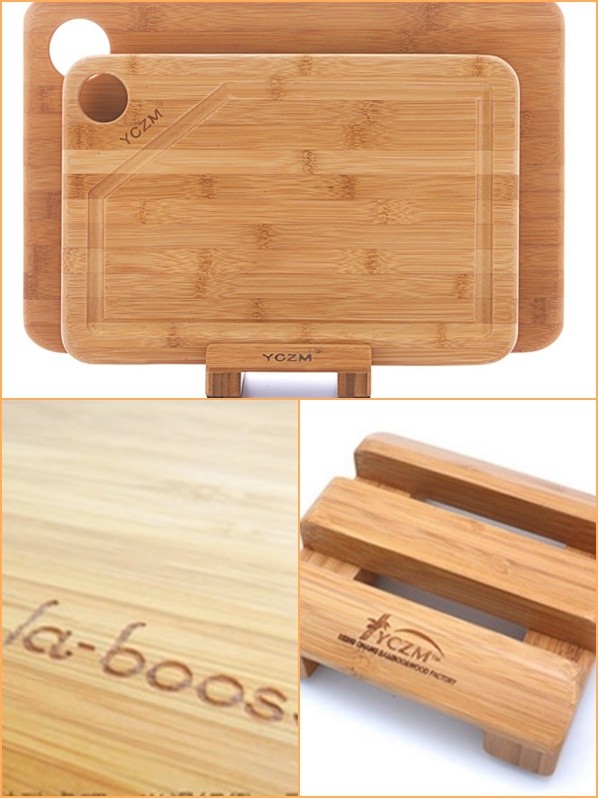  la-boos 有溝槽竹砧板大型+中型組 