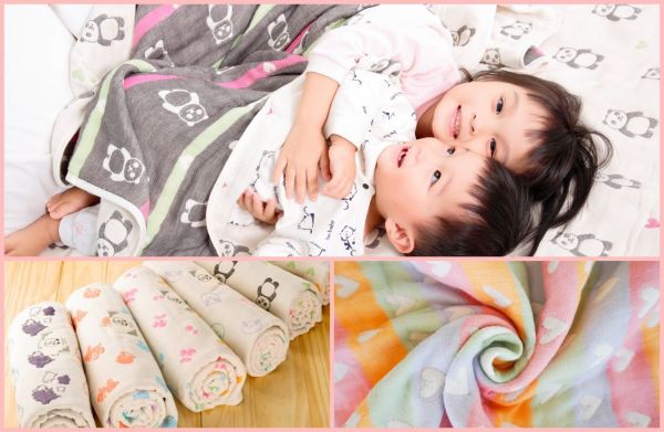 日本原裝認證 ♛ BeBe-Style三河木棉六重紗防踢背心、紗布被、浴巾、毛巾