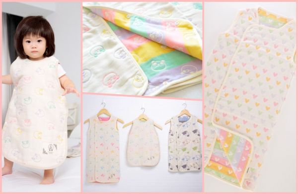 日本原裝認證 ♛ BeBe-Style三河木棉六重紗防踢背心、紗布被、浴巾、毛巾